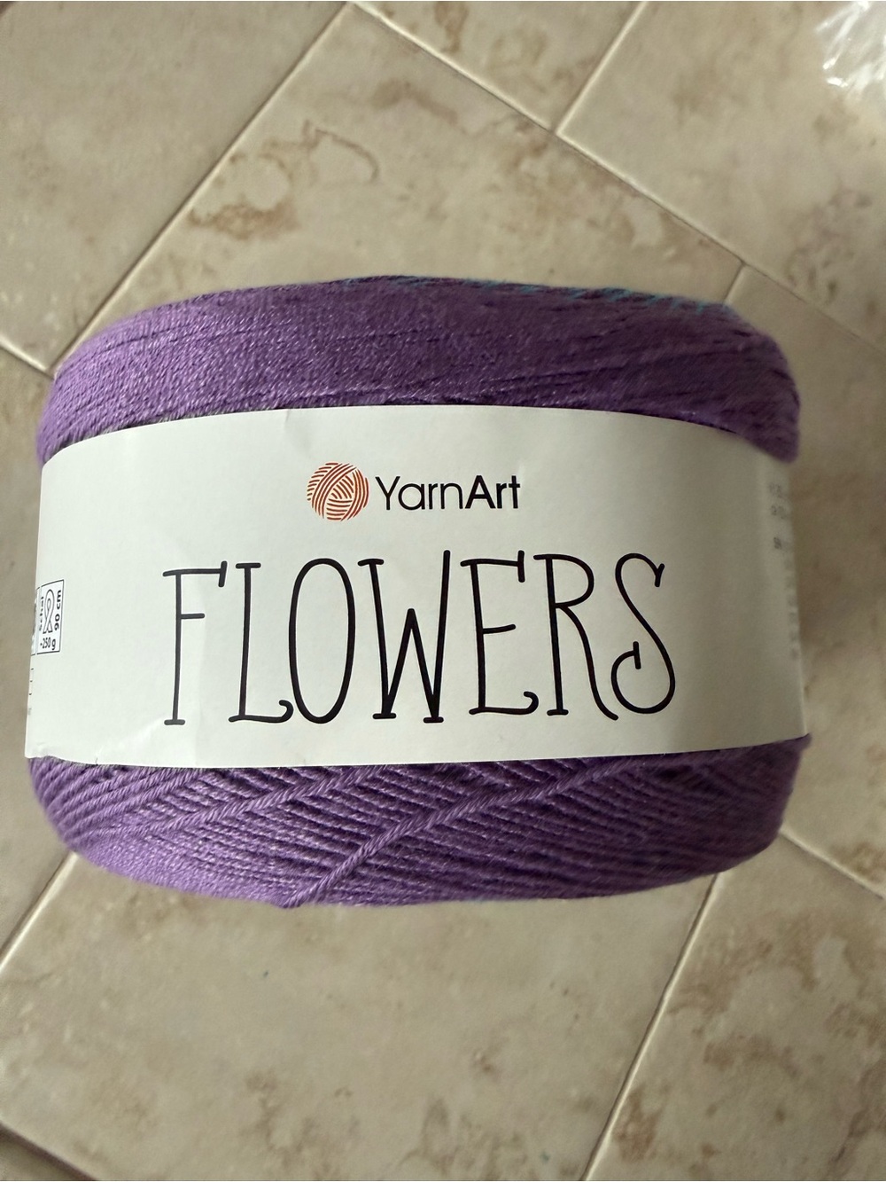 YarnArt FLOWERS Purple/Green/Yellow Yarn Cake - Picture 2 of 8